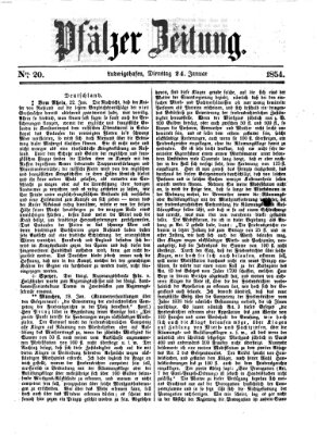 Pfälzer Zeitung Dienstag 24. Januar 1854