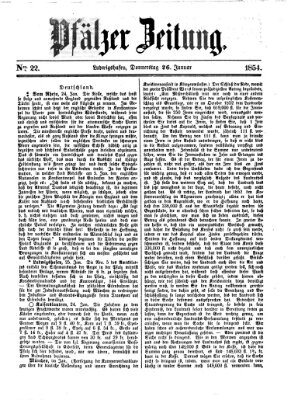 Pfälzer Zeitung Donnerstag 26. Januar 1854