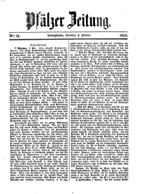 Pfälzer Zeitung Sonntag 5. Februar 1854