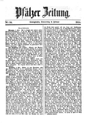 Pfälzer Zeitung Donnerstag 9. Februar 1854