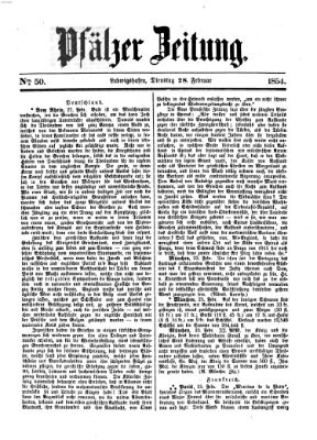 Pfälzer Zeitung Dienstag 28. Februar 1854