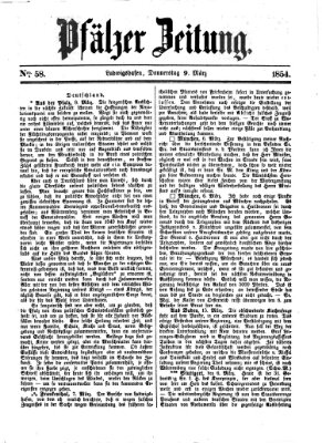 Pfälzer Zeitung Donnerstag 9. März 1854