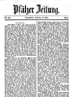 Pfälzer Zeitung Dienstag 14. März 1854