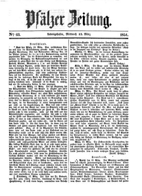 Pfälzer Zeitung Mittwoch 15. März 1854