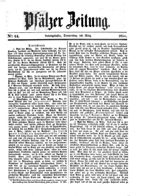 Pfälzer Zeitung Donnerstag 16. März 1854