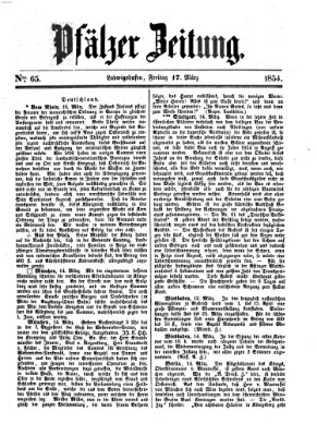 Pfälzer Zeitung Freitag 17. März 1854