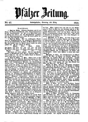 Pfälzer Zeitung Sonntag 19. März 1854