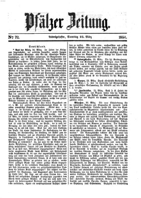 Pfälzer Zeitung Samstag 25. März 1854