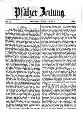 Pfälzer Zeitung Sonntag 26. März 1854