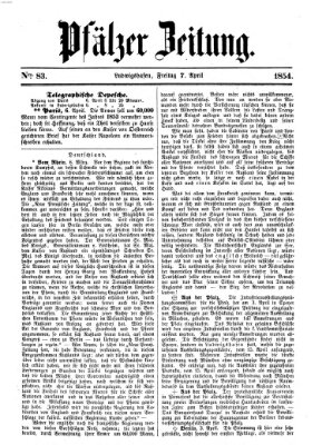 Pfälzer Zeitung Freitag 7. April 1854