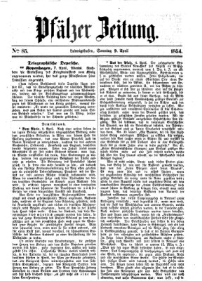 Pfälzer Zeitung Sonntag 9. April 1854