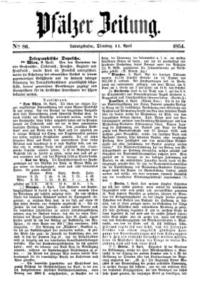 Pfälzer Zeitung Dienstag 11. April 1854