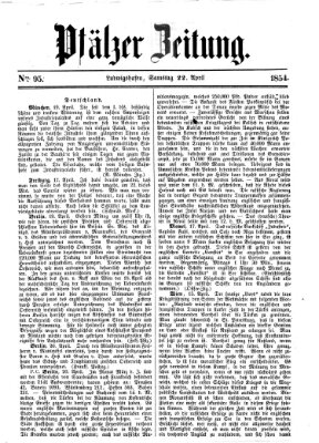 Pfälzer Zeitung Samstag 22. April 1854