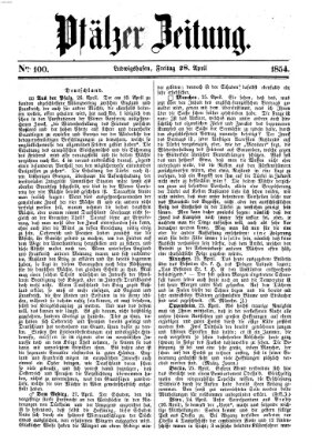 Pfälzer Zeitung Freitag 28. April 1854