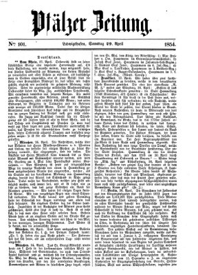 Pfälzer Zeitung Samstag 29. April 1854