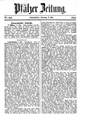 Pfälzer Zeitung Sonntag 7. Mai 1854