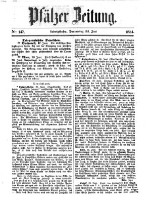 Pfälzer Zeitung Donnerstag 22. Juni 1854