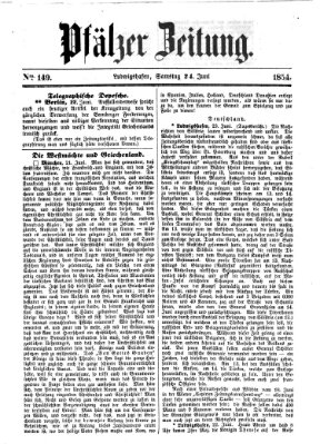 Pfälzer Zeitung Samstag 24. Juni 1854