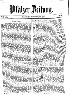 Pfälzer Zeitung Donnerstag 29. Juni 1854