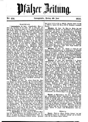 Pfälzer Zeitung Freitag 30. Juni 1854