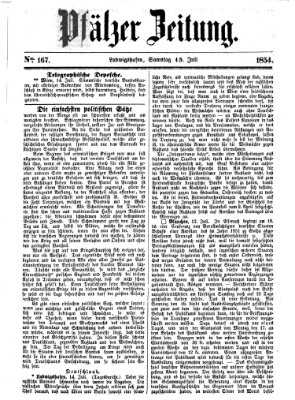 Pfälzer Zeitung Samstag 15. Juli 1854