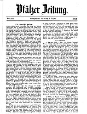 Pfälzer Zeitung Samstag 5. August 1854