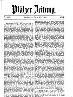 Pfälzer Zeitung Montag 28. August 1854