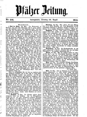 Pfälzer Zeitung Dienstag 29. August 1854