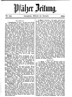 Pfälzer Zeitung Mittwoch 13. September 1854