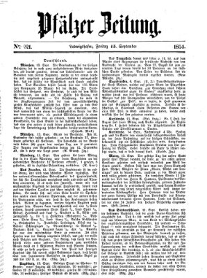 Pfälzer Zeitung Freitag 15. September 1854