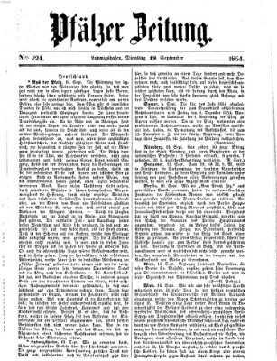 Pfälzer Zeitung Dienstag 19. September 1854