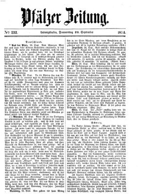 Pfälzer Zeitung Donnerstag 28. September 1854