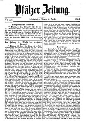 Pfälzer Zeitung Montag 2. Oktober 1854