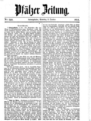 Pfälzer Zeitung Samstag 7. Oktober 1854