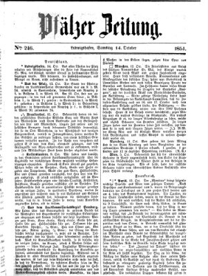 Pfälzer Zeitung Samstag 14. Oktober 1854