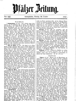 Pfälzer Zeitung Montag 16. Oktober 1854