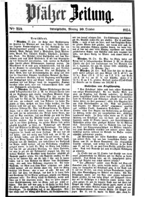 Pfälzer Zeitung Montag 30. Oktober 1854