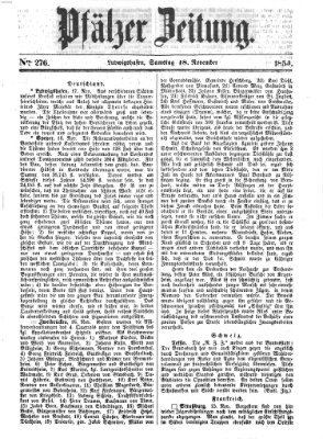 Pfälzer Zeitung Samstag 18. November 1854