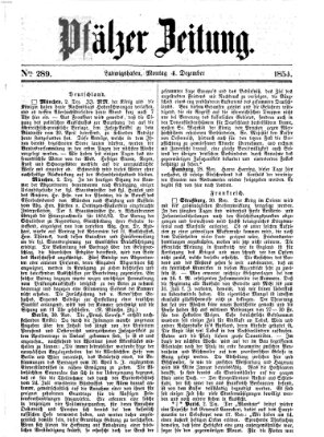 Pfälzer Zeitung Montag 4. Dezember 1854