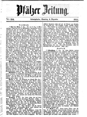 Pfälzer Zeitung Samstag 9. Dezember 1854