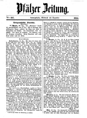 Pfälzer Zeitung Mittwoch 13. Dezember 1854