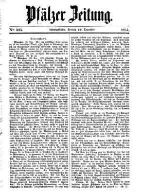 Pfälzer Zeitung Freitag 22. Dezember 1854