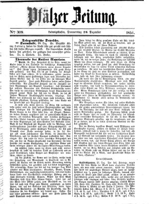 Pfälzer Zeitung Donnerstag 28. Dezember 1854