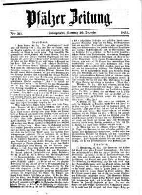 Pfälzer Zeitung Samstag 30. Dezember 1854