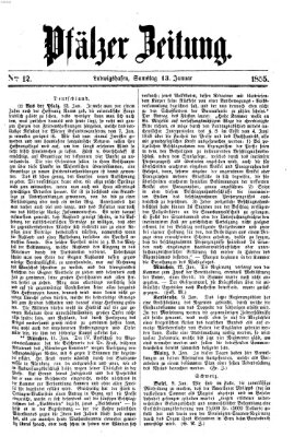 Pfälzer Zeitung Samstag 13. Januar 1855