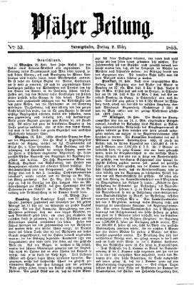 Pfälzer Zeitung Freitag 2. März 1855