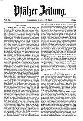 Pfälzer Zeitung Freitag 20. April 1855