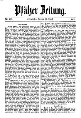 Pfälzer Zeitung Sonntag 12. August 1855