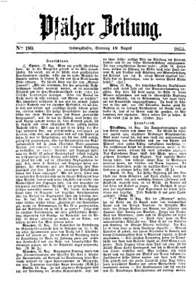 Pfälzer Zeitung Sonntag 19. August 1855