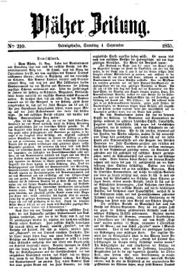 Pfälzer Zeitung Samstag 1. September 1855